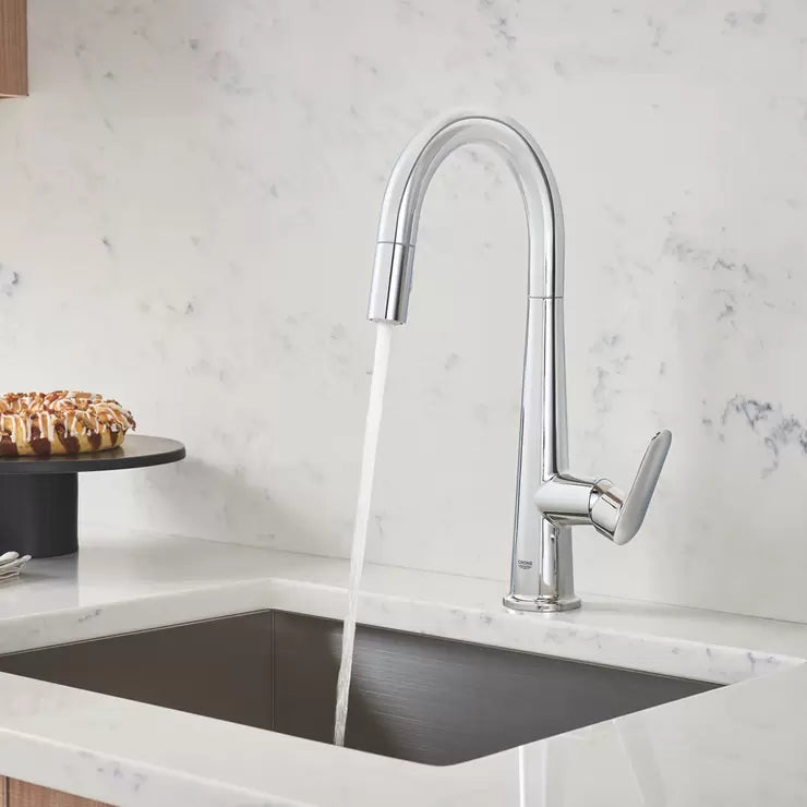 GROHE Veletto C-Spout Dual Spray Pull Out Tap