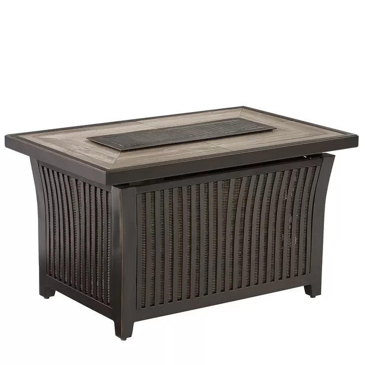 Agio Wellington 5 Piece Woven Fire Chat Set + Cover