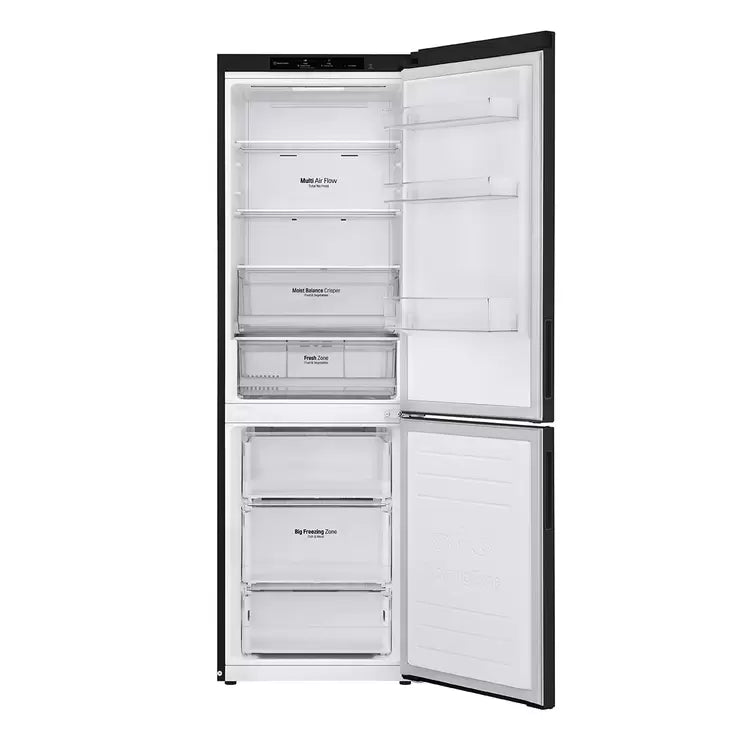 LG GBB61BLJEC, Fridge Freezer, E Rated in Black Steel