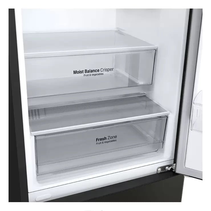 LG GBB61BLJEC, Fridge Freezer, E Rated in Black Steel