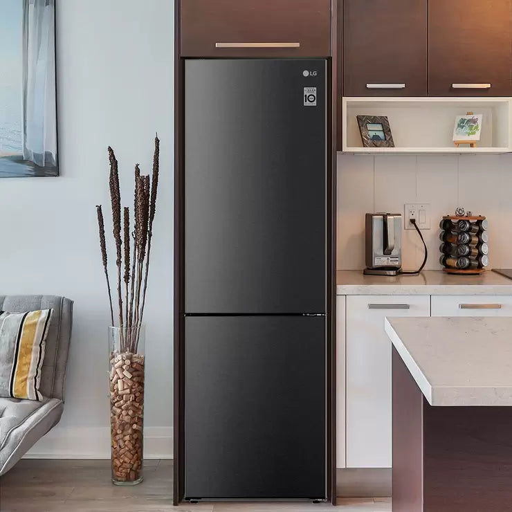 LG GBB61BLJEC, Fridge Freezer, E Rated in Black Steel