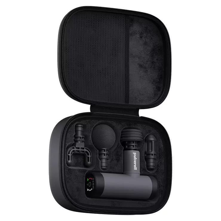 Pulseroll Mini Massage Gun with Travel Case, Grey