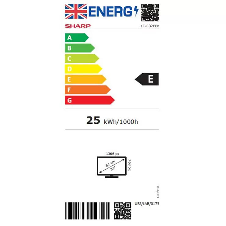 Sharp 1T-C32EE2KF2FB 32 Inch HD Ready Smart TV