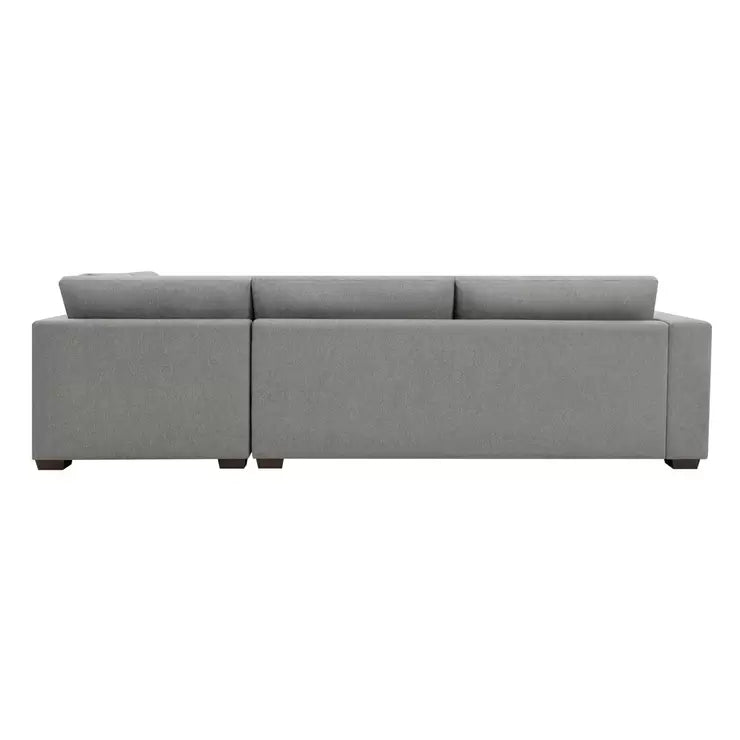 Thomasville Holmes Grey Fabric 3 Piece Sectional Sofa with Storage Ottoman