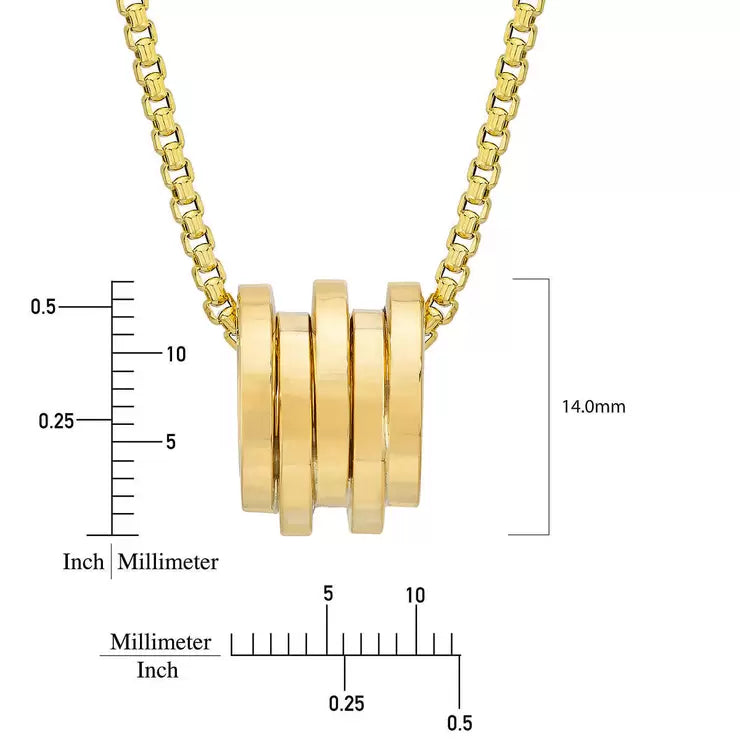 14ct Yellow Gold Rondelle Pendant