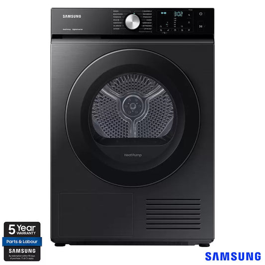 Samsung DV90BBA245AB/EU, 9kg, Heat Pump Tumble Dryer, A+++ Rated in Black