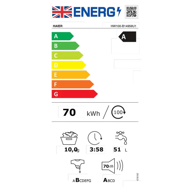 Haier I-Pro Series 5 HW100-B14959SU1, 10kg, 1400rpm, Washing Machine, A Rated in Anthracite