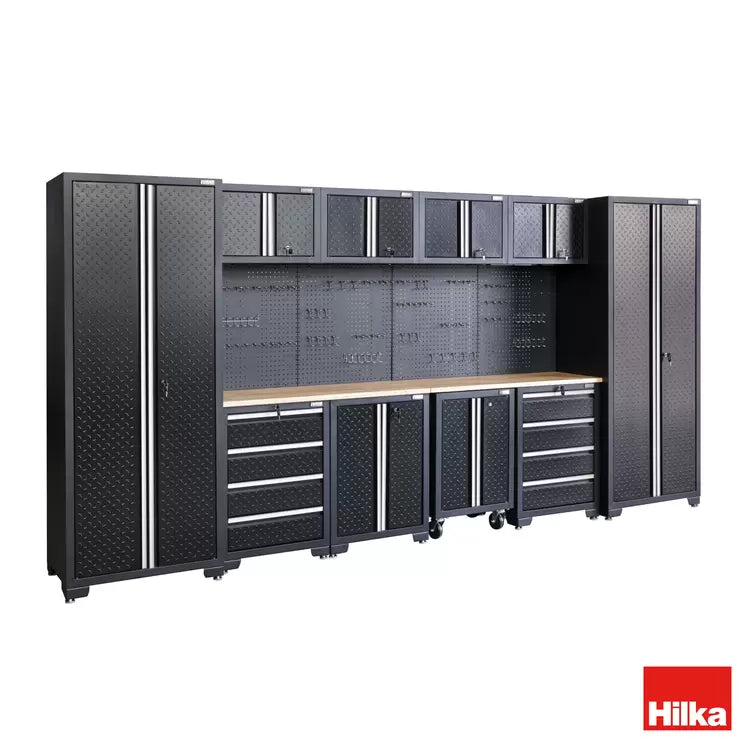 Hilka Pro 24 Gauge Steel 11 Piece Modular Cabinet Set