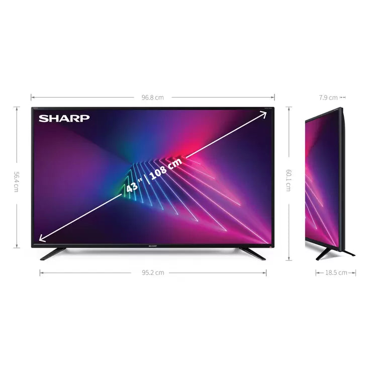 Sharp 4T-C43EH2KF2FB 43 Inch 4K Ultra HD Smart TV
