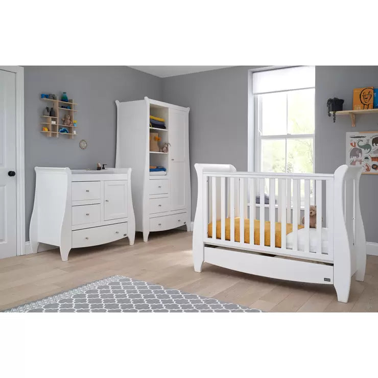 Tutti Bambini Katie Cot Bed in White with Sprung Mattress