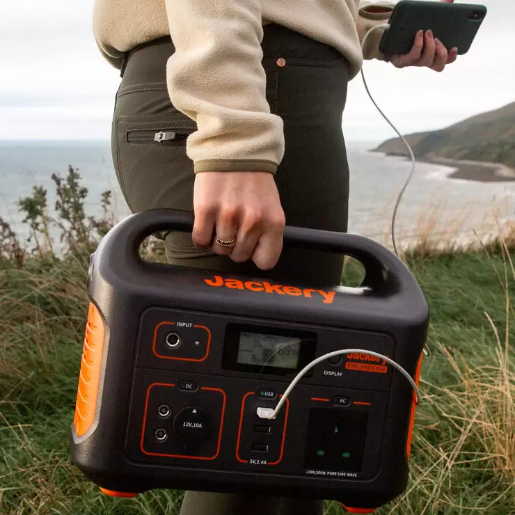 Jackery Explorer 1000 1002Wh and Explorer 500 518Wh Portable Power Stations with 2 x SolarSaga Solar Panels