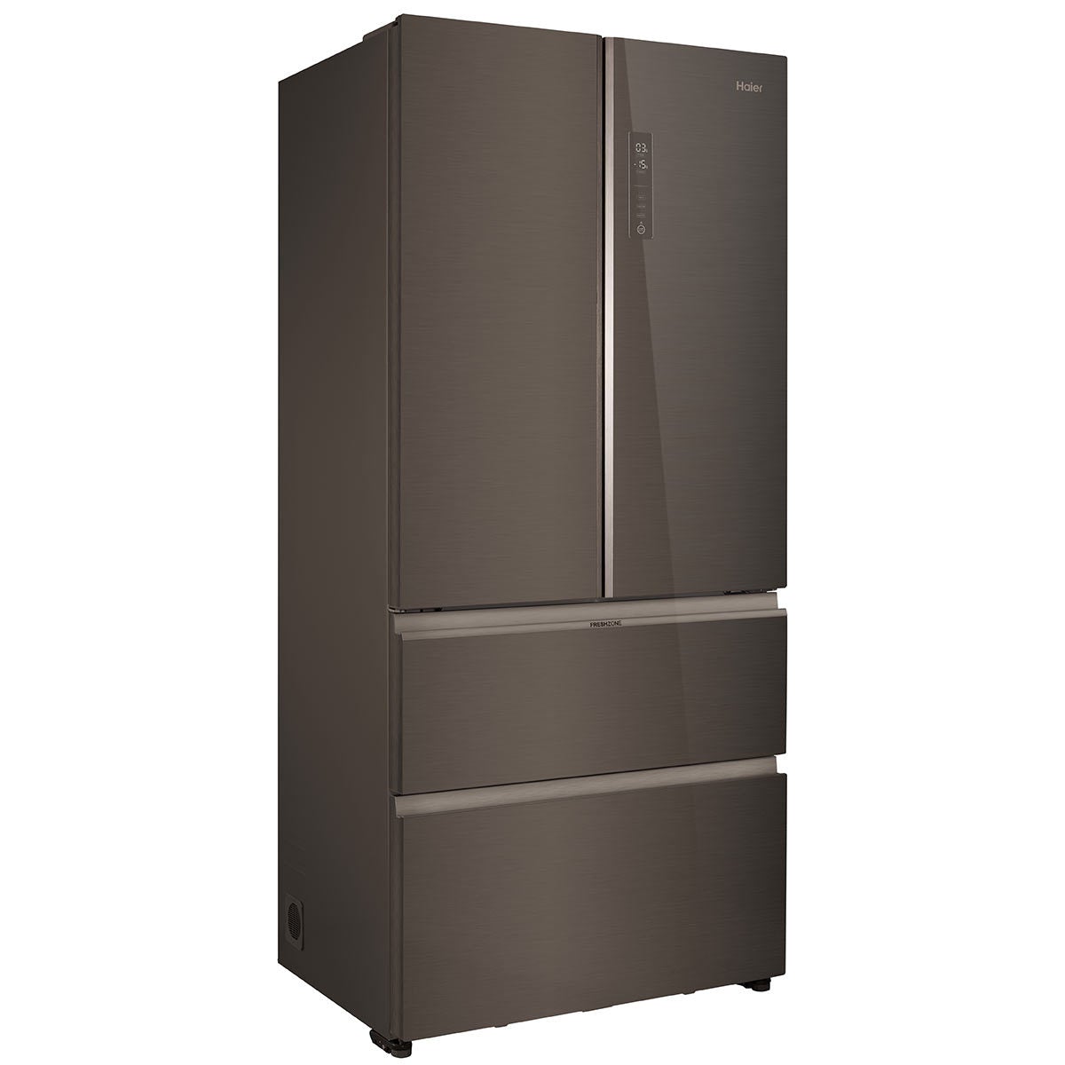 Haier HB18FGSAAA, Multidoor Fridge Freezer E Rated in Titanium Steel