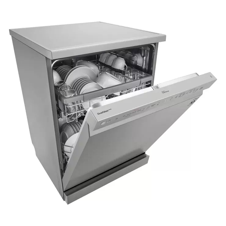 LG DF222FPS, 14 Places Setting, TrueSteam™, QuadWash™ Dishwasher, E Rated in Stainless Steel