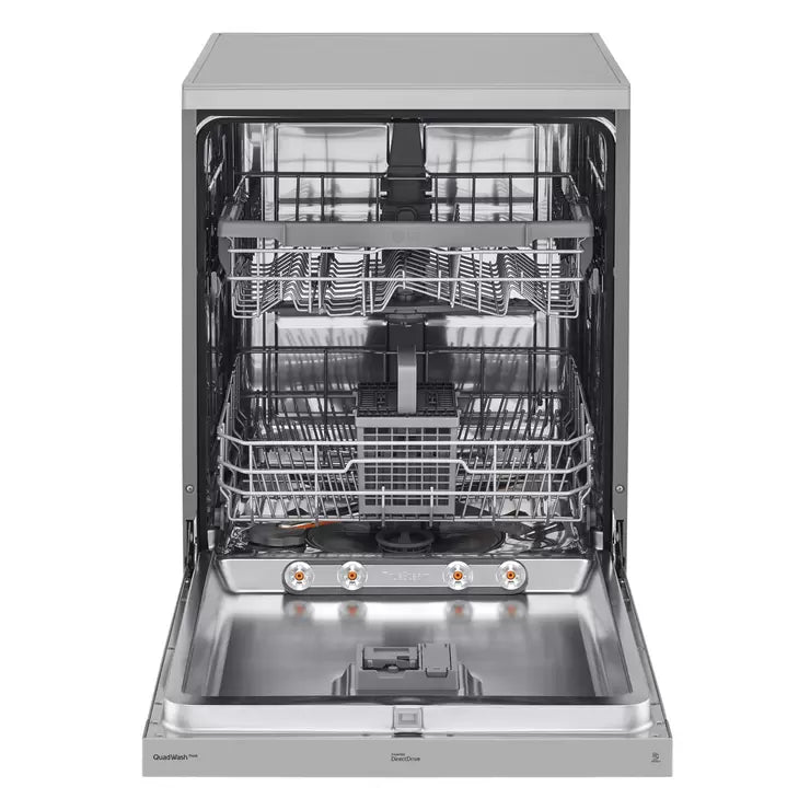 LG DF222FPS, 14 Places Setting, TrueSteam™, QuadWash™ Dishwasher, E Rated in Stainless Steel