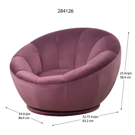 True Innovations Purple Velvet Swivel Chair