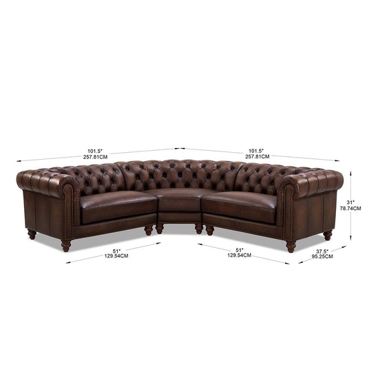 Allington Brown Leather Chesterfield Corner Sofa