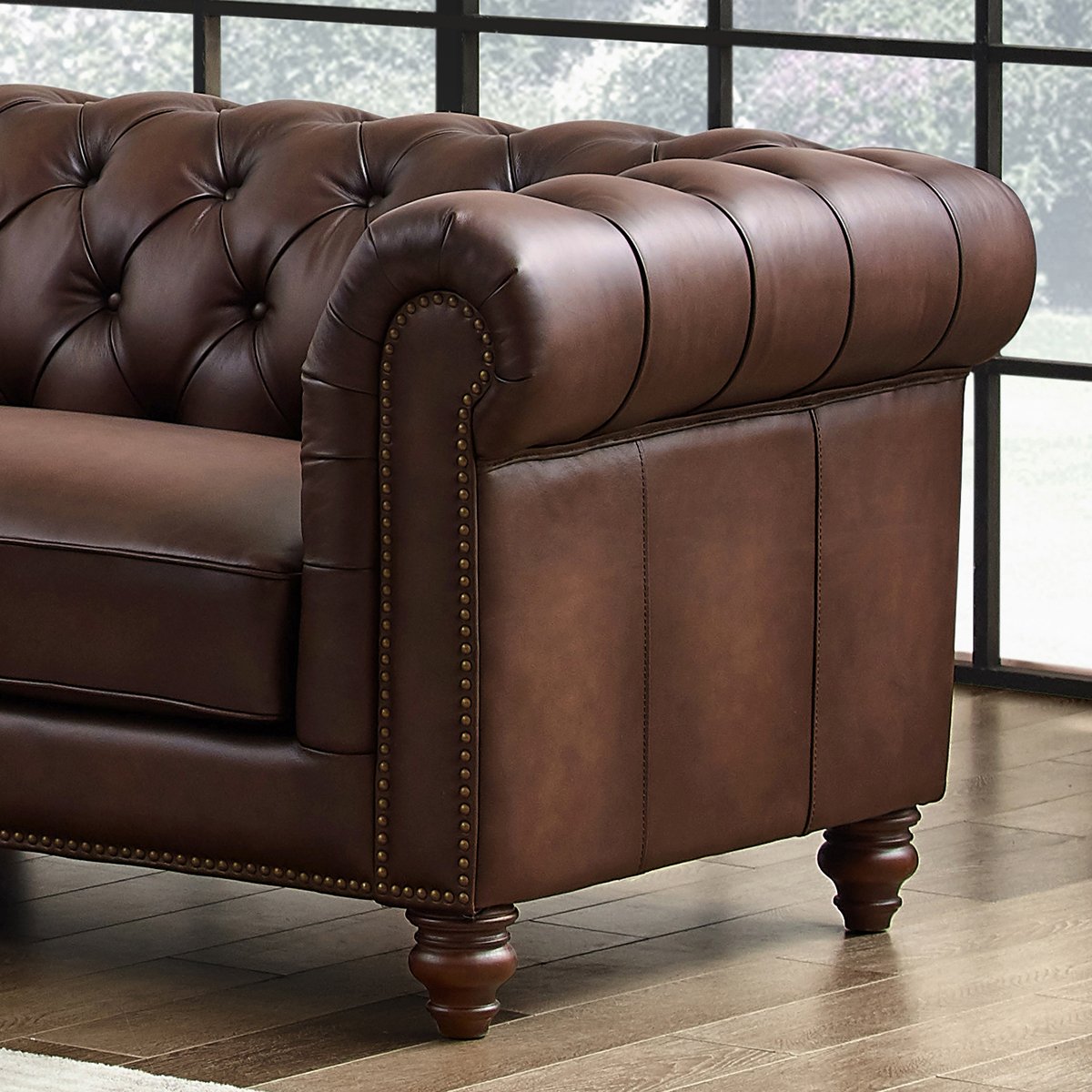 Allington Brown Leather Chesterfield Corner Sofa