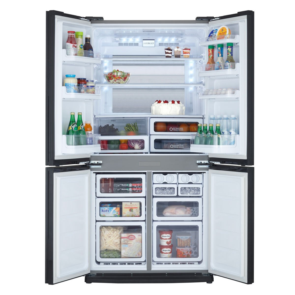 Sharp SJ-EX820F2-SL, Multidoor Fridge Freezer, F Rated in Silver