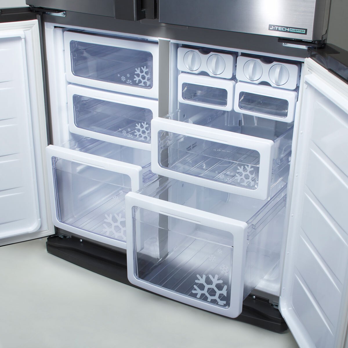 Sharp SJ-EX820F2-SL, Multidoor Fridge Freezer, F Rated in Silver