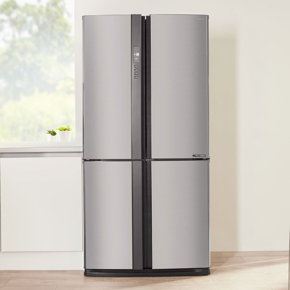 Sharp SJ-EX820F2-SL, Multidoor Fridge Freezer, F Rated in Silver