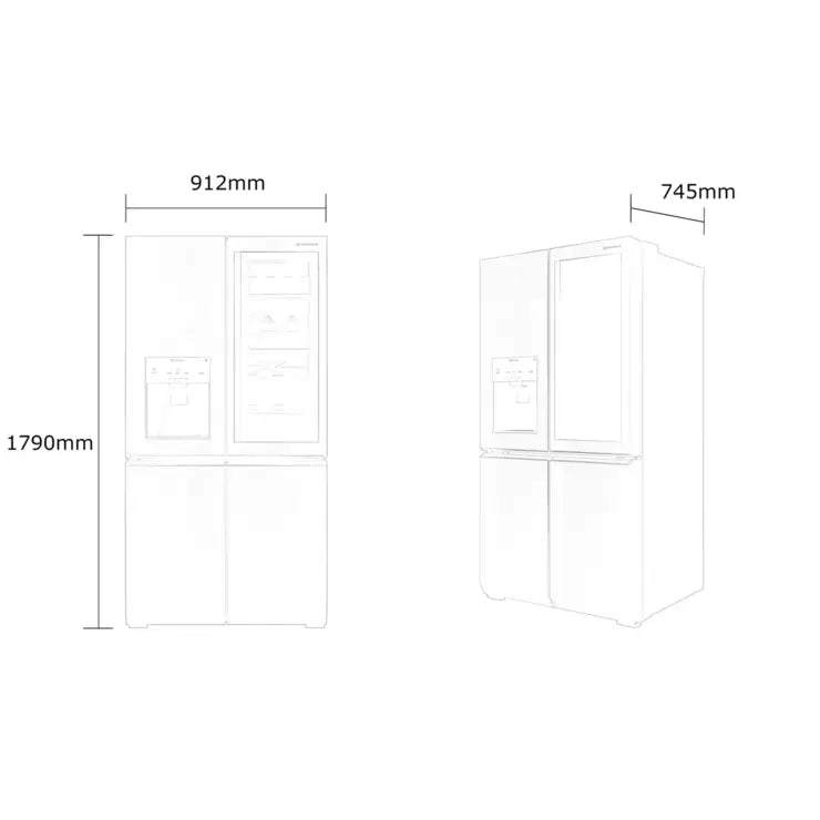 LG SIGNATURE LSR100, Multidoor Fridge Freezer F Rated in Silver