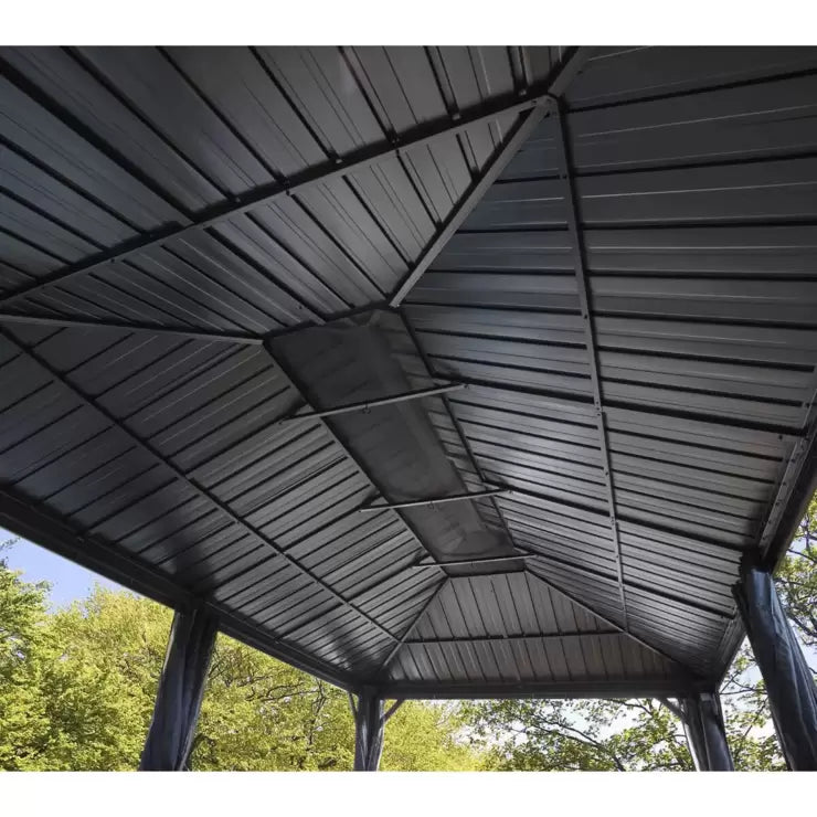 Sojag Messina 12ft x 20ft (3.53 x 5.88m) Aluminium Frame Sun Shelter with Galvanised Steel Roof + Insect Netting