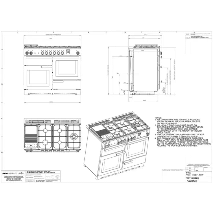 Rangemaster PDL110DFFSL/C Dual Fuel Range Cooker, A Rated in Slate