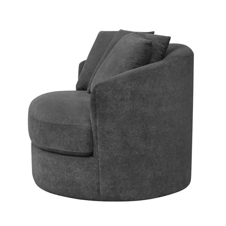 Thomasville Dark Grey Fabric Swivel Chair