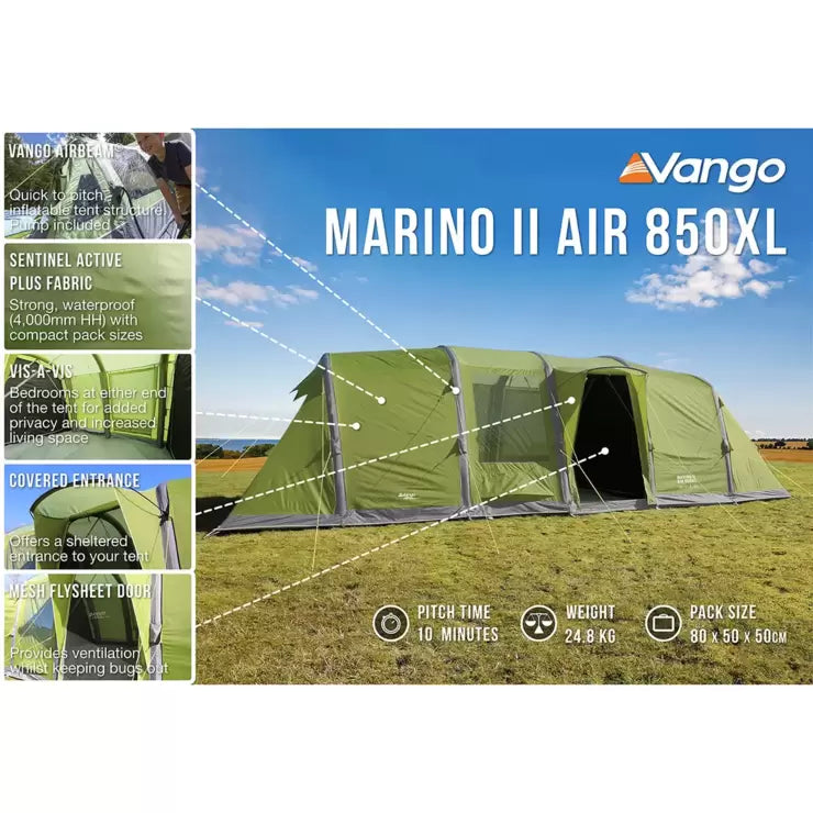 Vango Marino 850 XL AirBeam® Person Family Tent – Signature