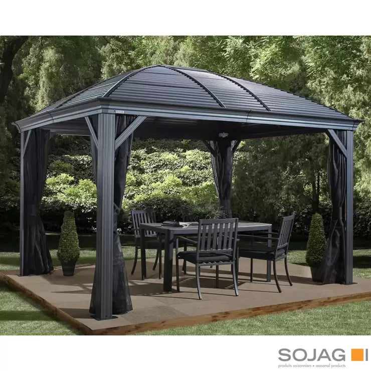 Sojag Moreno 10ft x 12ft (2.88 x 3.53m) Aluminium Frame Sun Shelter with Galvanised Steel Roof + Insect Netting