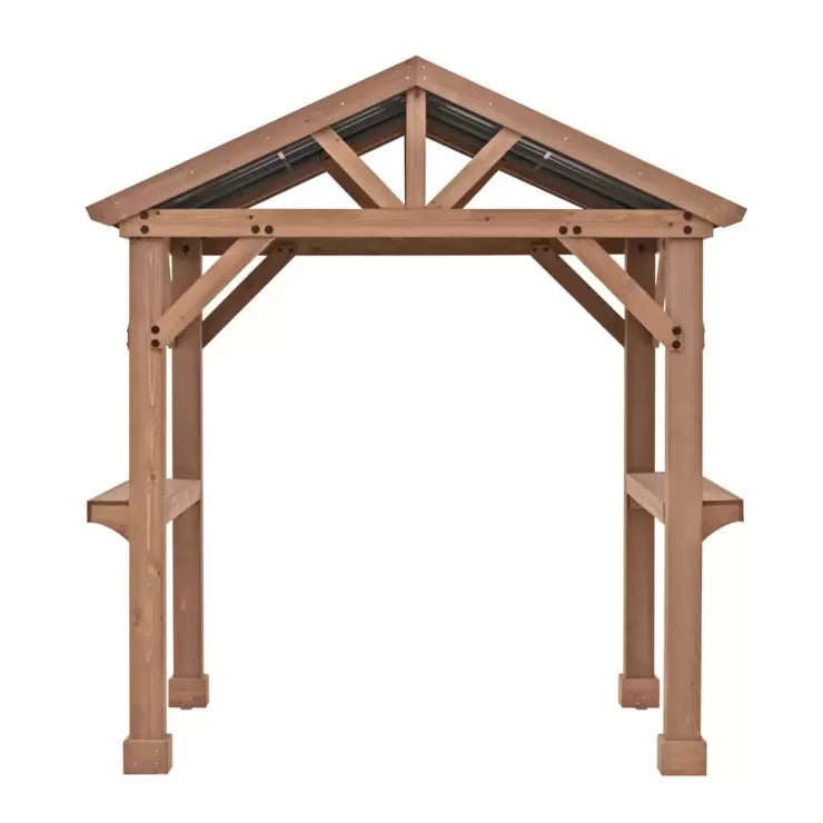 Yardistry 8ft x 5ft 8" (2.45 x 1.74m) Cedar Backyard Grilling Pavilion