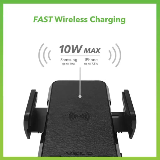 VELD 10W Fast Wireless Car Charging Pad with Super Fast Max 30W 2 Port Car Charger