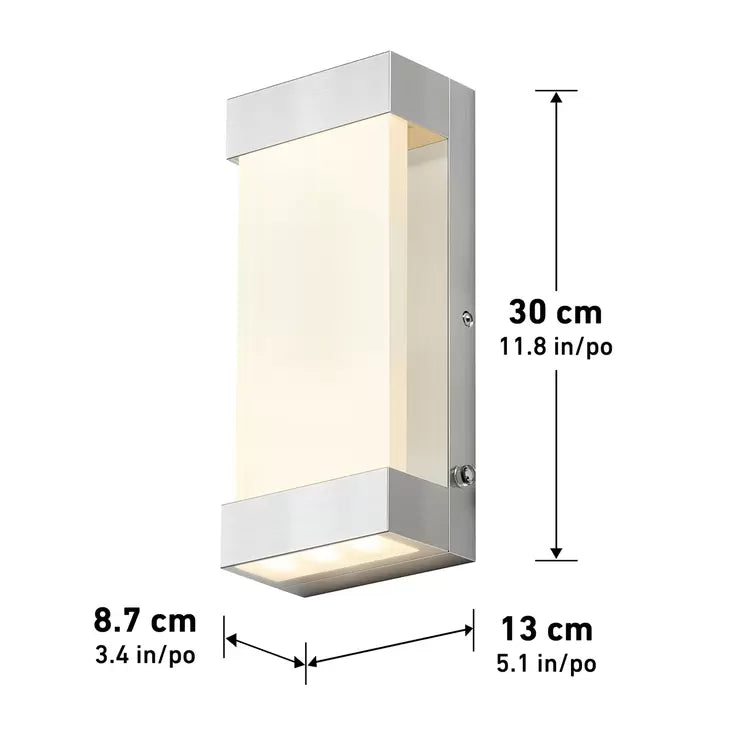 Artika Glacier Integrated LED Outdoor / Indoor Wall Light in Aluminium