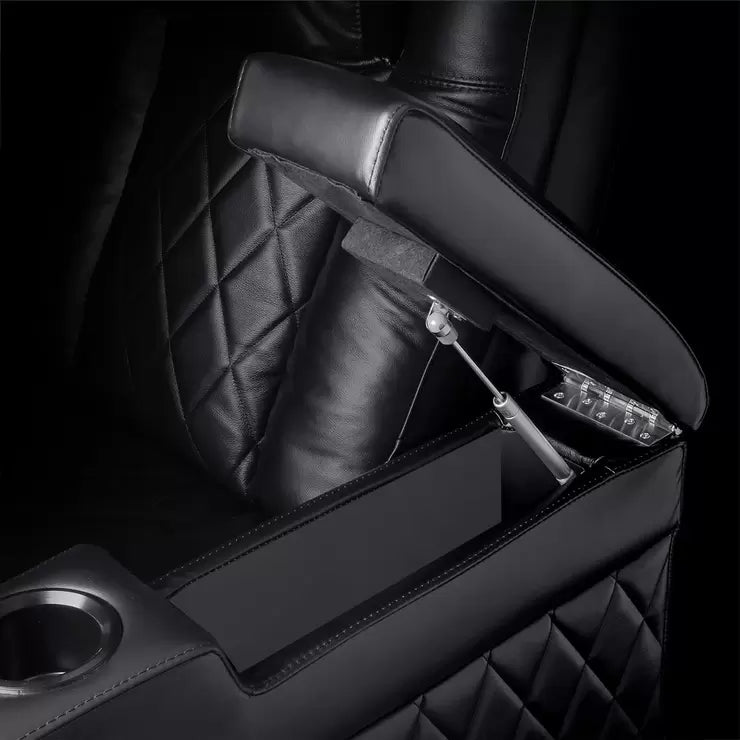 Valencia Tuscany Black Leather Power Reclining Home Theatre Chair