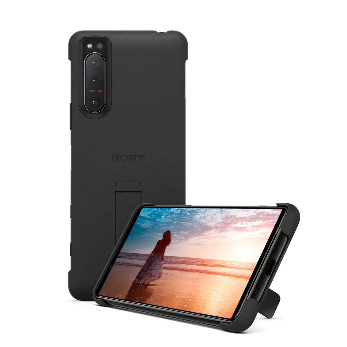 Sony Xperia 5 II 5G Sim Free Mobile Phone in Black with Style Cover and Stand
