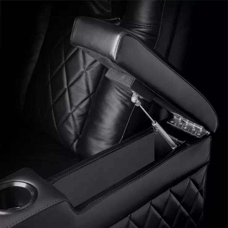 Valencia Tuscany Black Leather Power Reclining Home Theatre Sofa
