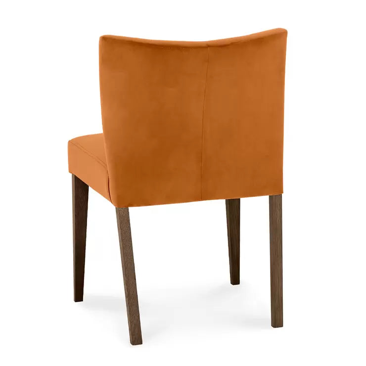 Bentley Designs Milan Low Back Orange Velvet Dining Chair, 2 Pack