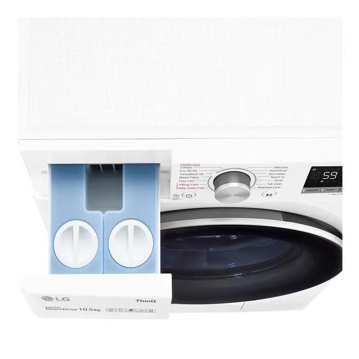 LG F4V710WTSA, 10.5kg, 1400rpm, Washing Machine, B Rated in White