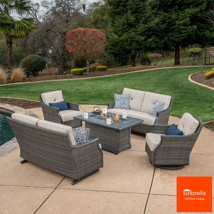 SunVilla Lago Brisa 5 Piece Fire Deep Seating Set
