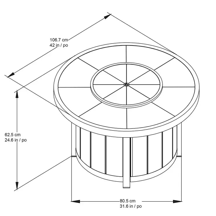 OVE Decors Belleview 42" (107 cm) Fire Table