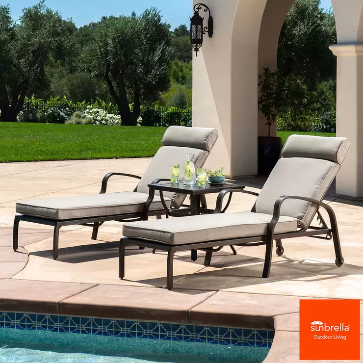 SunVilla 3 Piece Cushioned Chaise Lounge Set