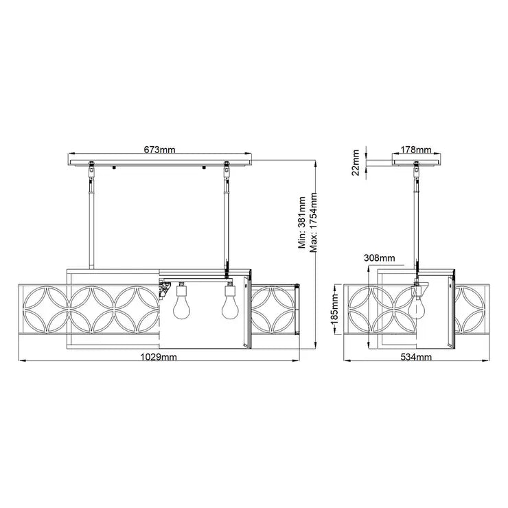 Feiss Remy 4 Light Pendant Light