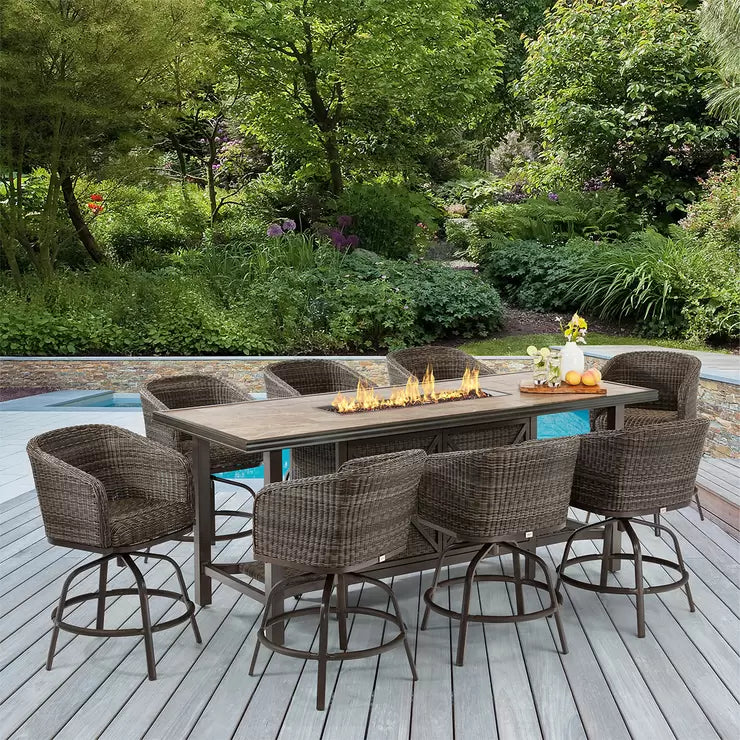 Agio Edison 9 Piece High Dining Fire Chat Set Cover Signature