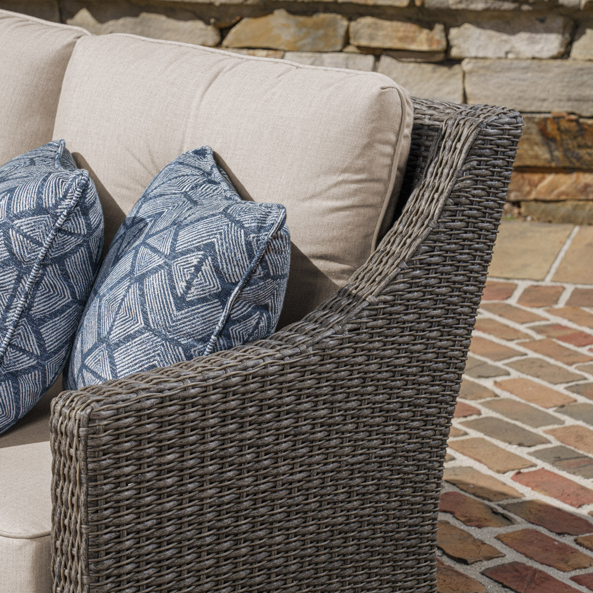 SunVilla Malibu 4 Piece Deep Seating Sectional Corner Patio Set in Cast Ash
