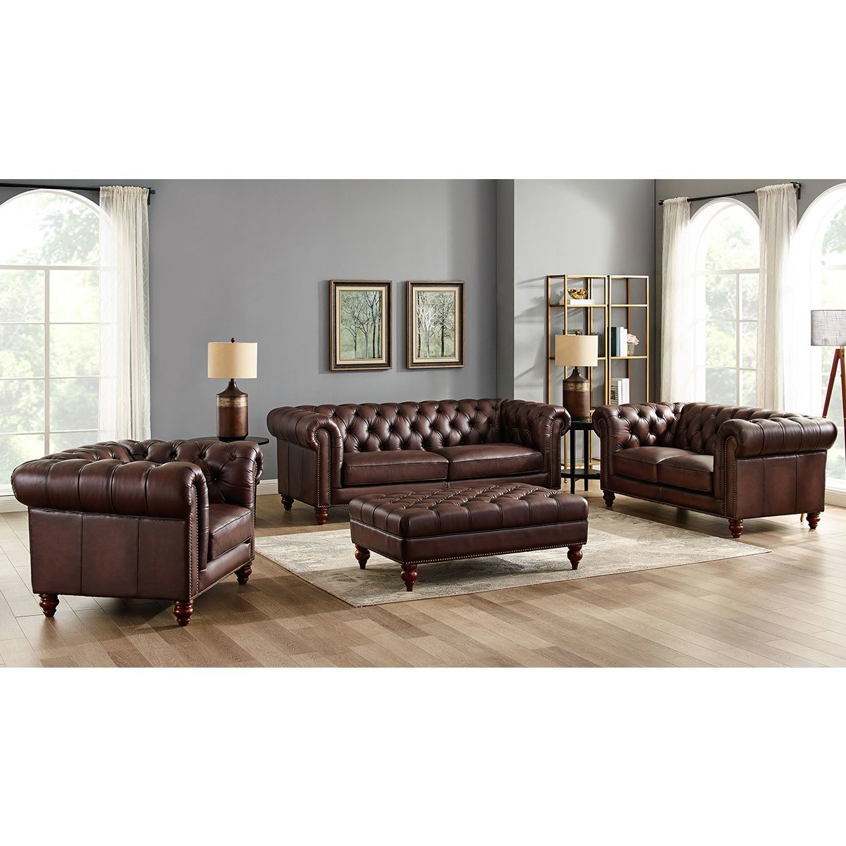 Allington Brown Leather FootstoolAllington Brown Leather Footstool - Signature Retail Stores