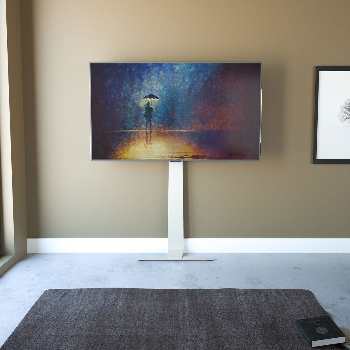 AVF Kelso Against the Wall TV Stand for TV's up to 80" in White - Signature Retail Stores
