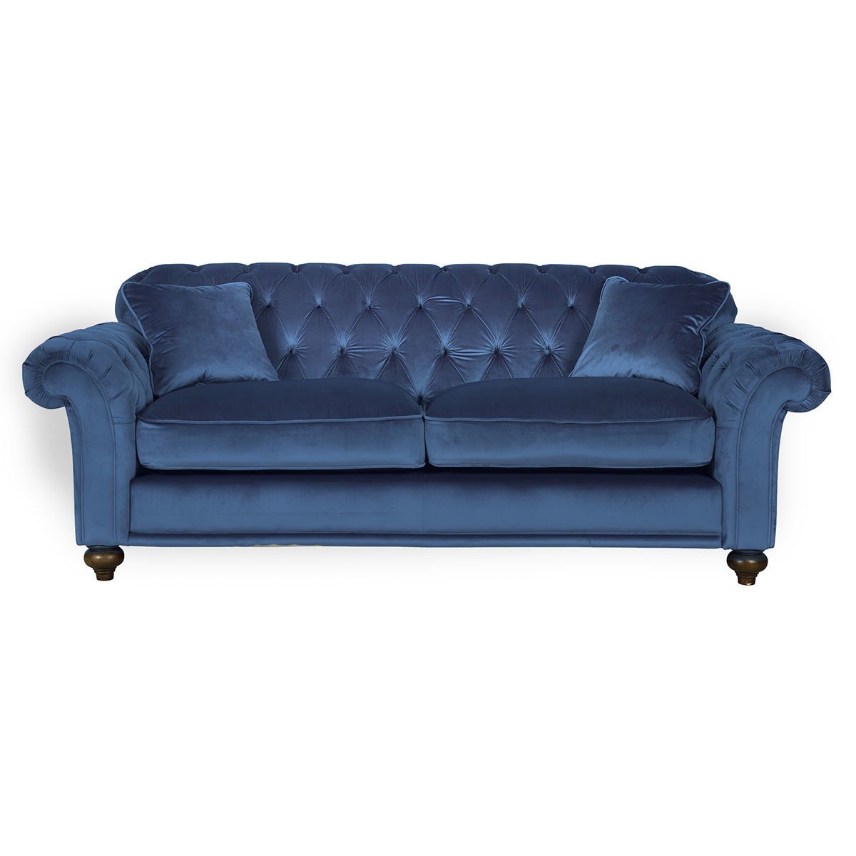 Bordeaux Button Back Velvet 4 Seater, Royal Blue - Signature Retail Stores