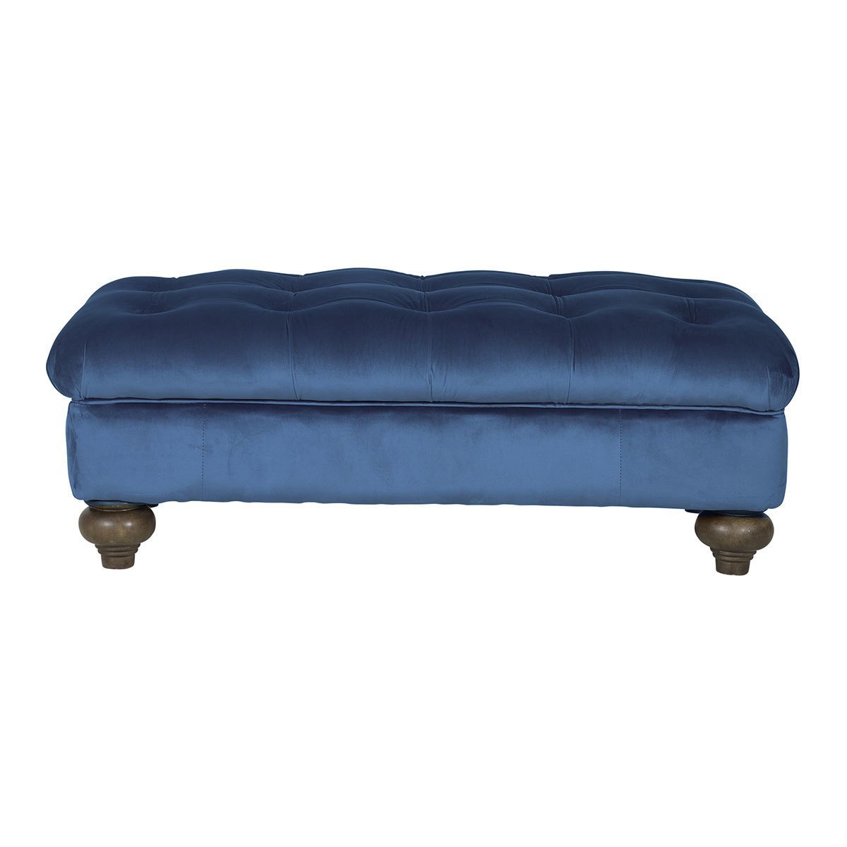 Bordeaux Velvet Footstool, Royal Blue - Signature Retail Stores