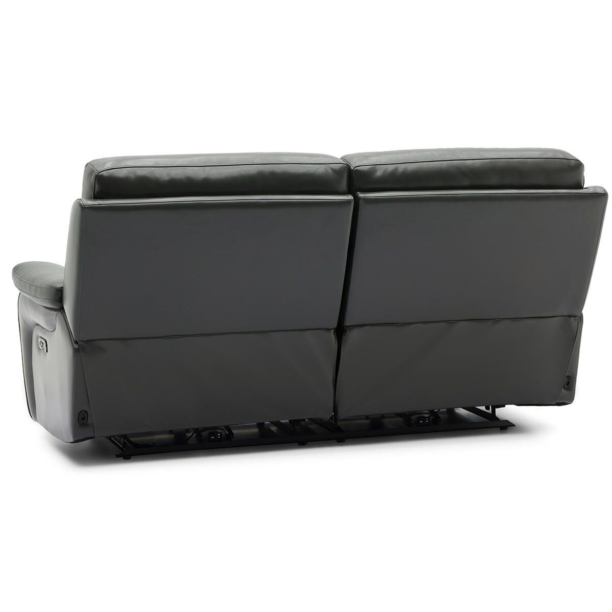 Fletcher Dark Grey Leather Power Reclining Large 2 Seater Sofa with Power Headrest - Signature Retail Stores