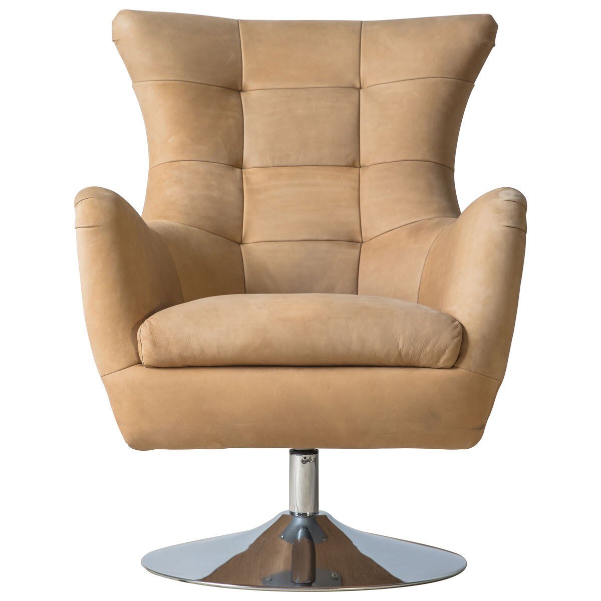 Gallery Newport Top Grain Leather Swivel Chair, Saddle Tan - Signature Retail Stores